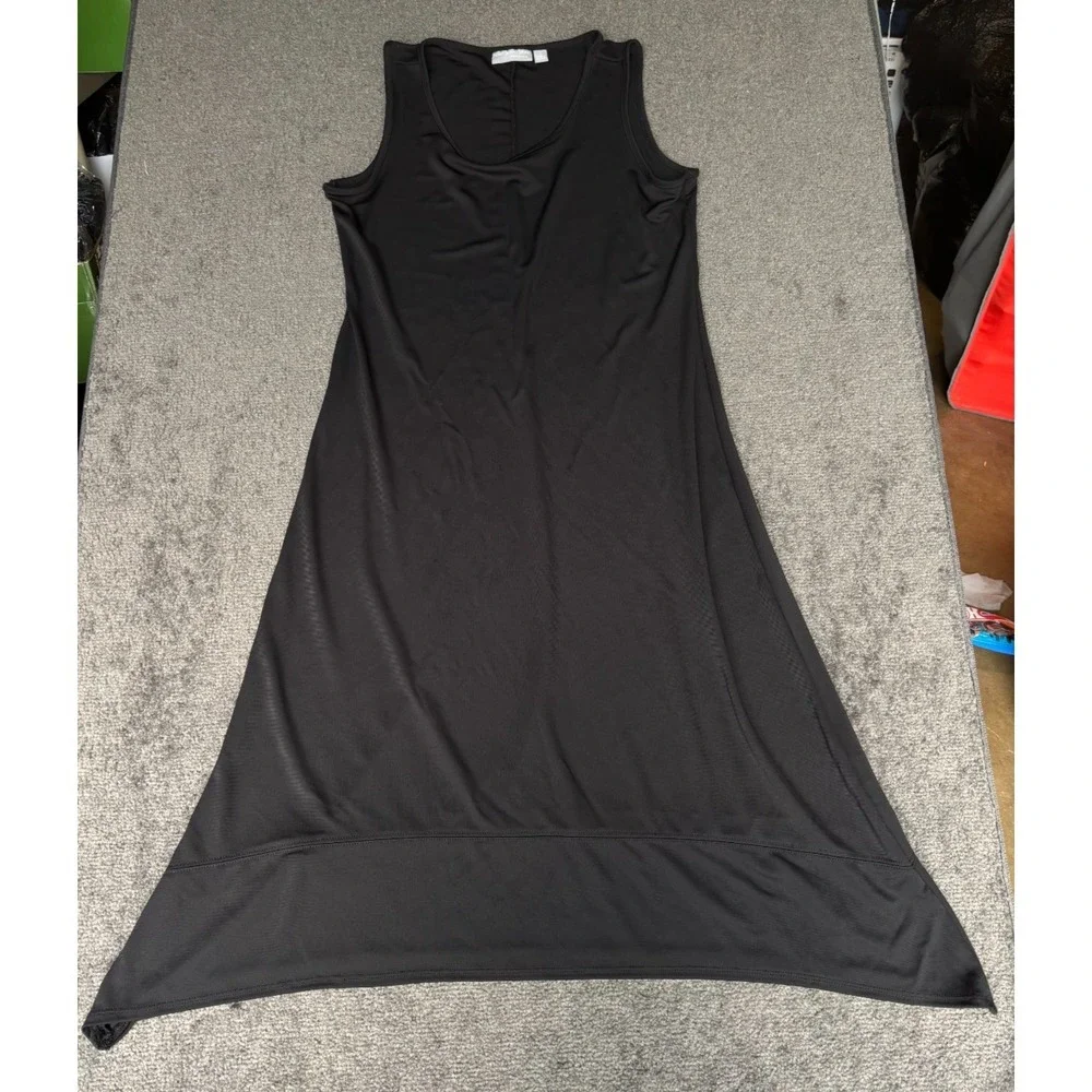 Susan Graver Style Tank Dress Women's Small Black Polyester Stretch Pullover